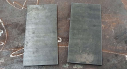 Placas de acero A36 cortadas para probetas